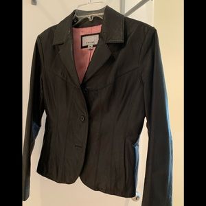 Black leather  woman jacket size medium